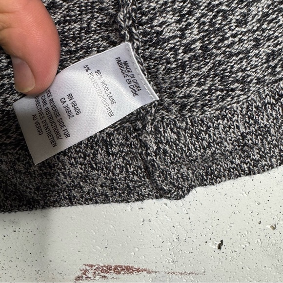 Theory Waterfall Drape Front Open Front Marled Cardigan Sweater Petite - Picture 2 of 11